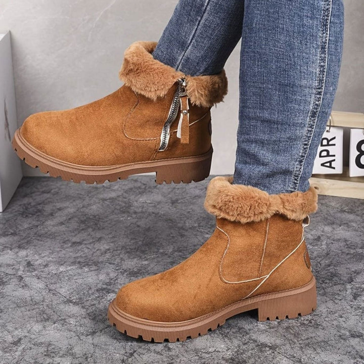 Women's Faux-Suede Fur-Lined Side-Zip Winter Snow Boots
