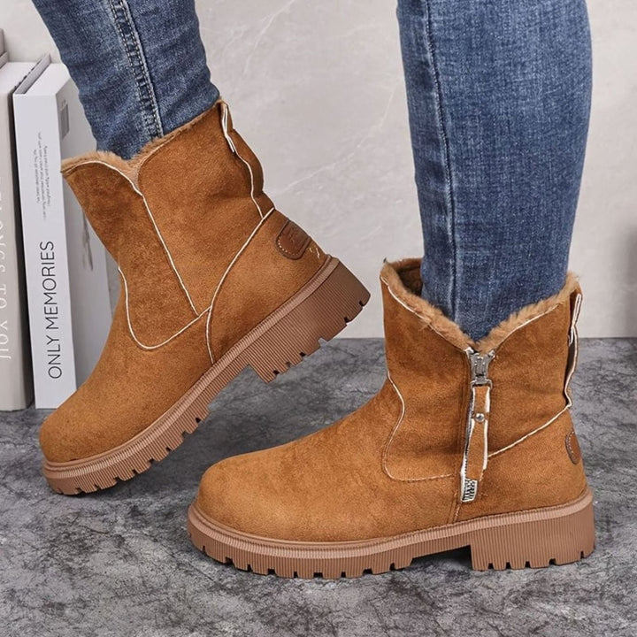 Women's Faux-Suede Fur-Lined Side-Zip Winter Snow Boots
