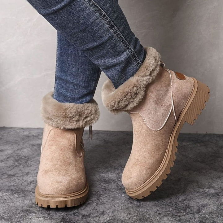 Women's Faux-Suede Fur-Lined Side-Zip Winter Snow Boots