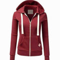 Scarlett | Women's Fitted Full Zip Hoodie Sweatshirt with Kangaroo Pocket