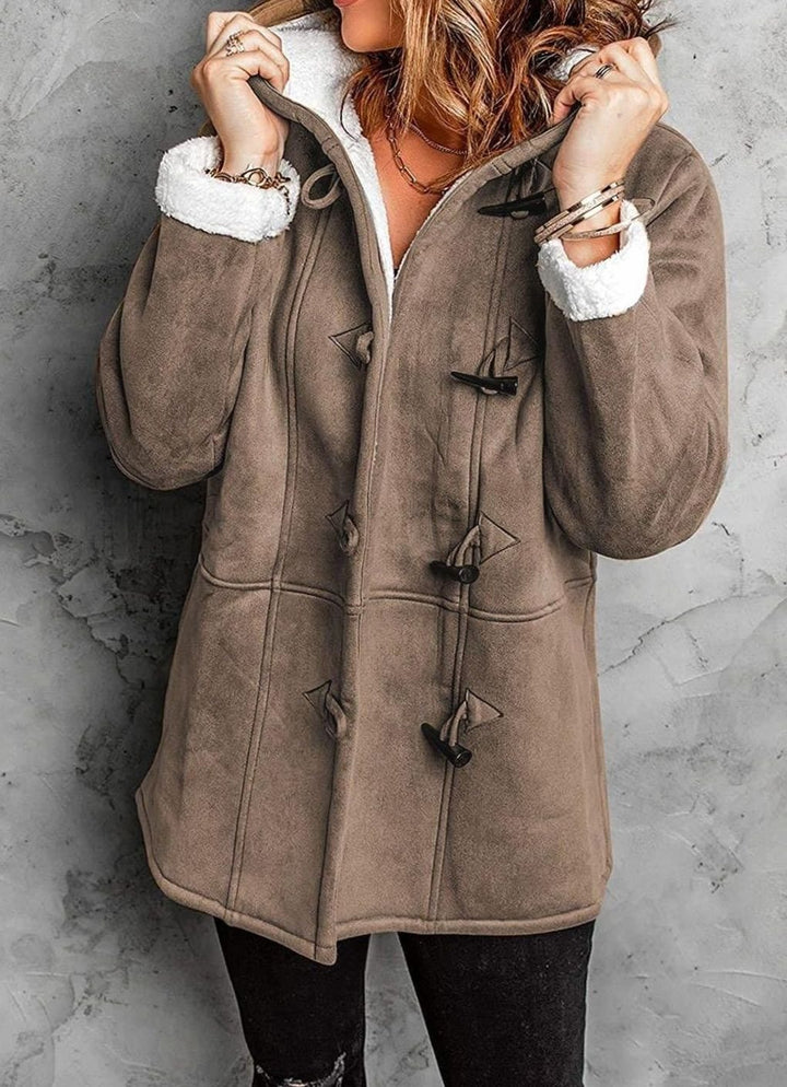 Women's Fleece-Lined Hooded Toggle-Button Winter Coat