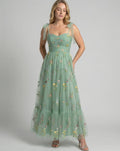 Harper | Women's Floral Embroidered Tulle Sweetheart A-Line Maxi Dress