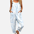 Amelia | Women's Floral Leaf-Print Relaxed-Fit Bib Overall Jumpsuit