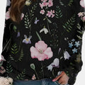 Charlotte | Women's Floral Print Crew Neck Pullover Sweater