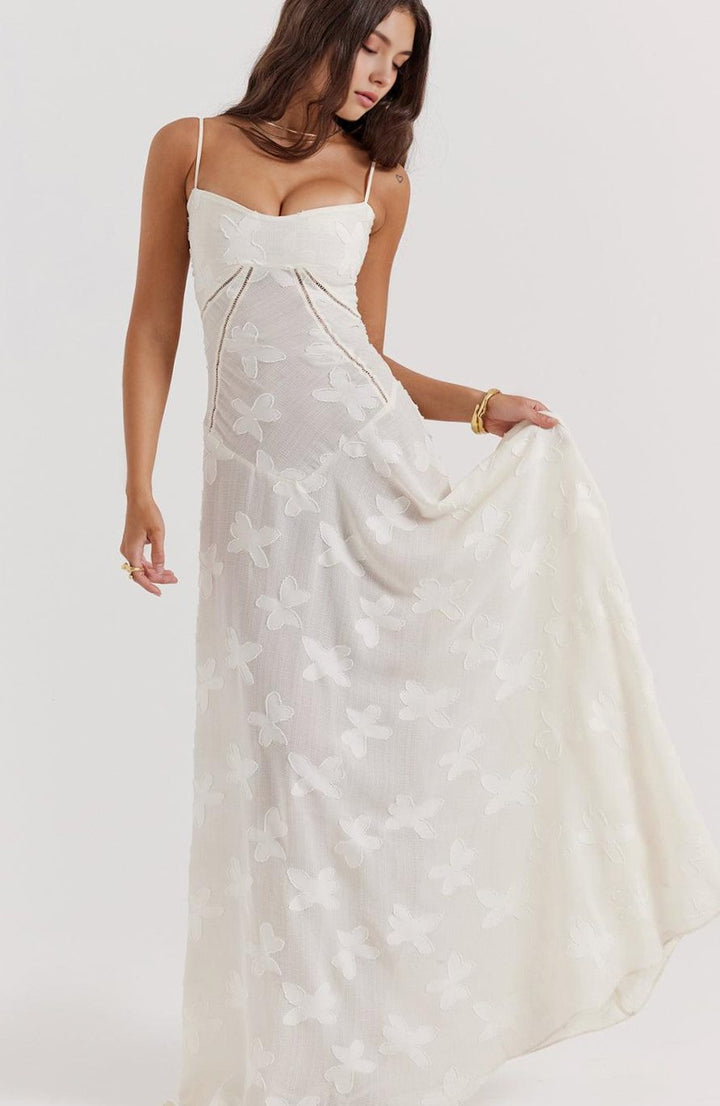 Women's Floral Sweetheart-Neck Spaghetti-Strap Isla Maxi Dress