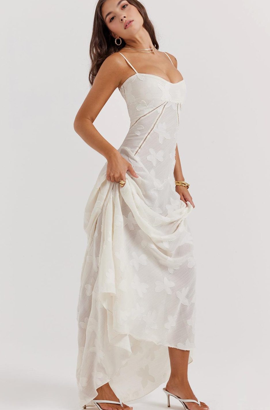 Women's Floral Sweetheart-Neck Spaghetti-Strap Isla Maxi Dress