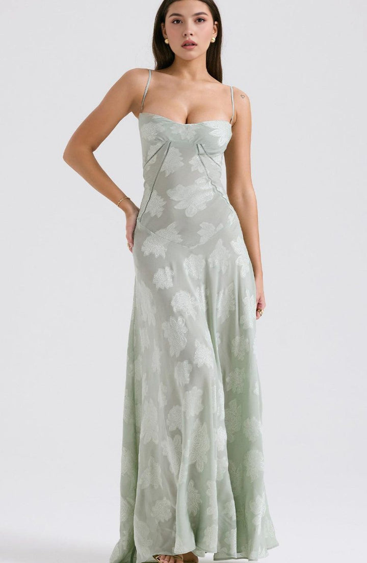Women's Floral Sweetheart-Neck Spaghetti-Strap Isla Maxi Dress
