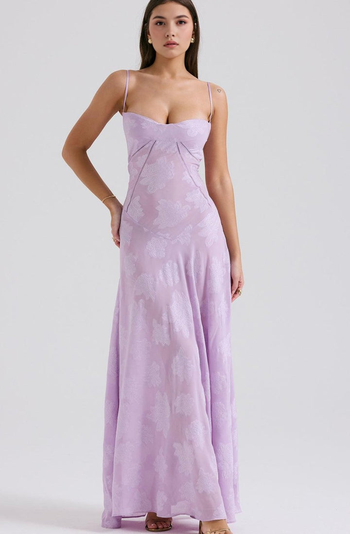 Women's Floral Sweetheart-Neck Spaghetti-Strap Isla Maxi Dress