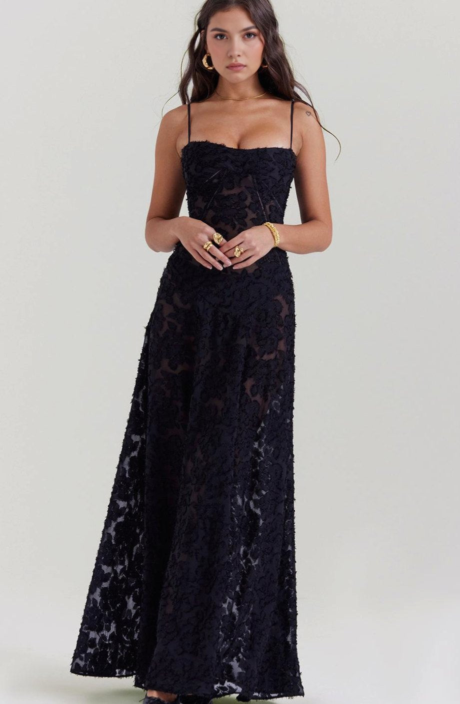 Women's Floral Sweetheart-Neck Spaghetti-Strap Isla Maxi Dress