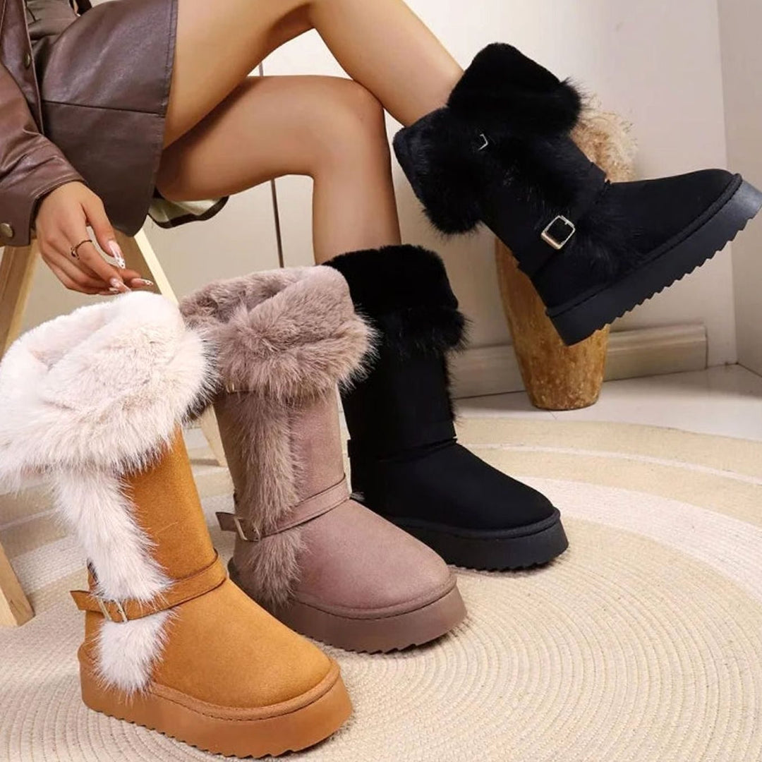 Women's Fur-Trim Chunky Platform Mid-Calf Snow Boots