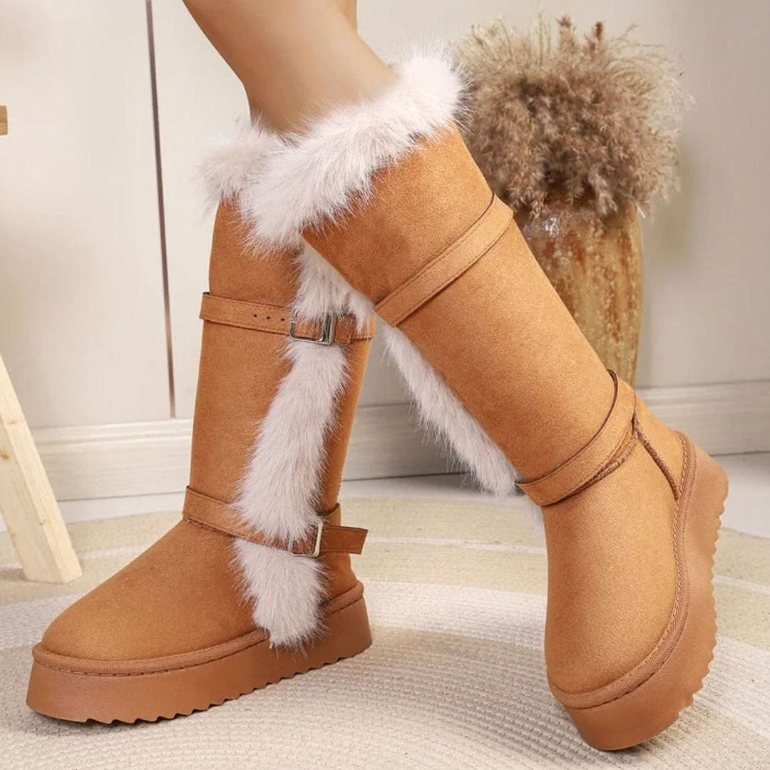 Women's Fur-Trim Chunky Platform Mid-Calf Snow Boots