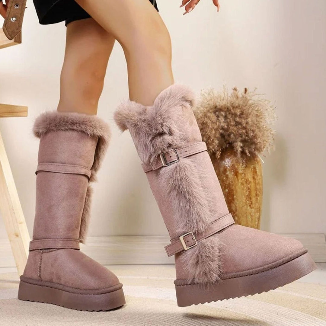 Women's Fur-Trim Chunky Platform Mid-Calf Snow Boots