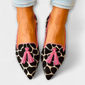 Emma | Women's Giraffe-Print Pointed-Toe Tassel Slip-On Loafers