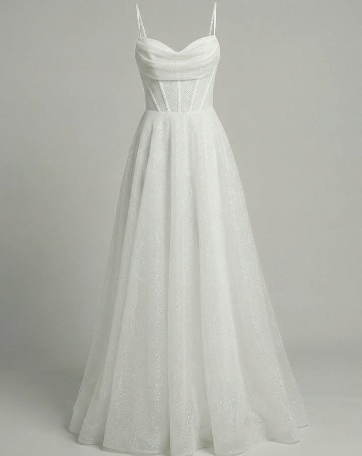 Women's Glitter Corset Bodice A-Line Bridal Ball Gown