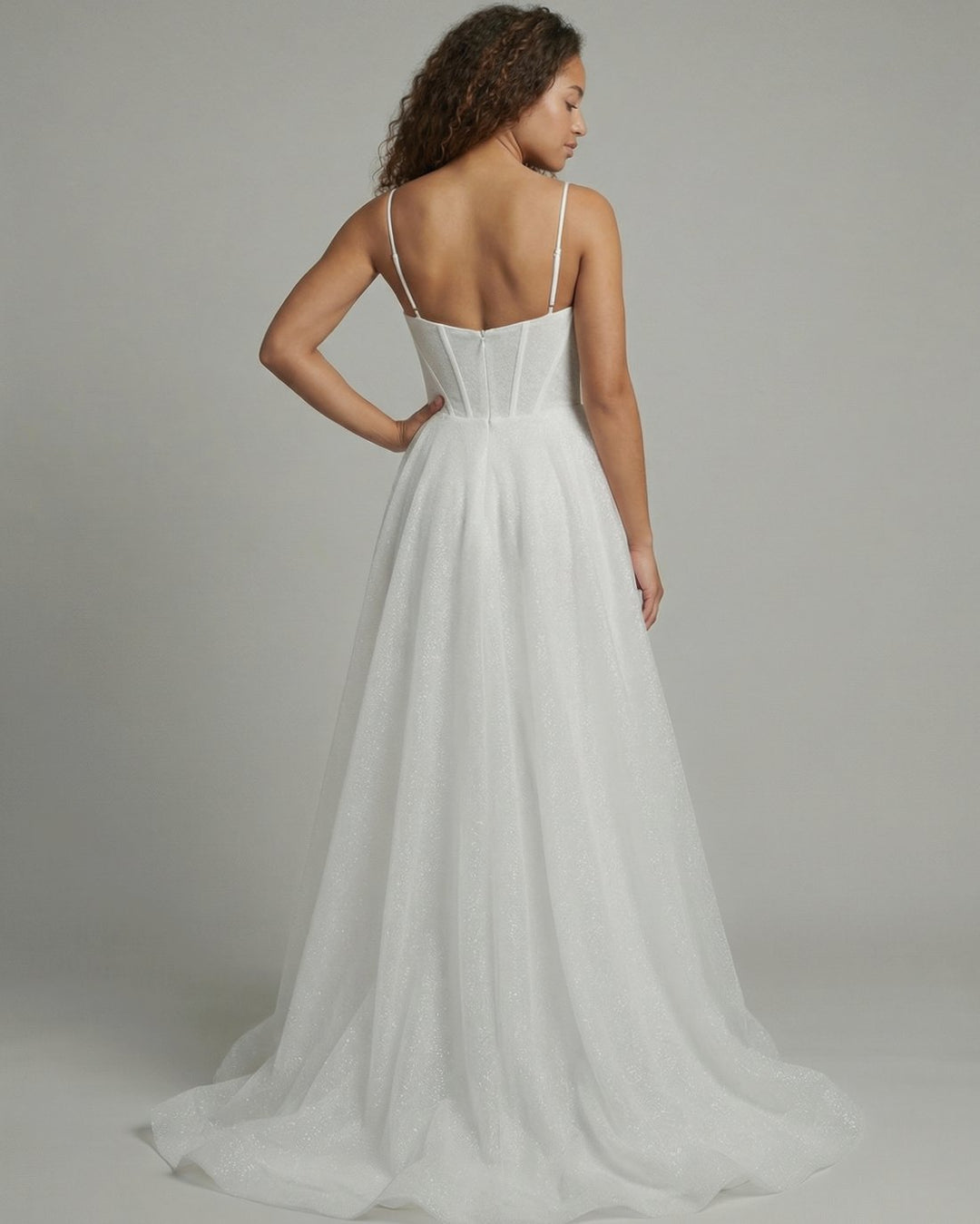 Women's Glitter Corset Bodice A-Line Bridal Ball Gown