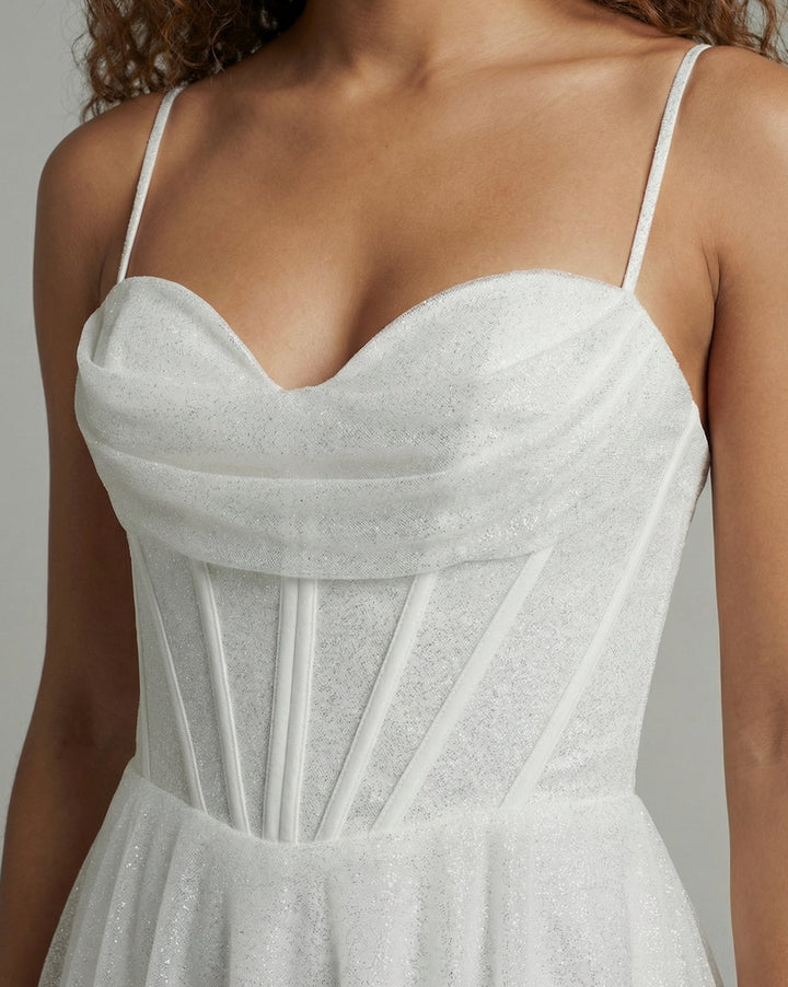 Women's Glitter Corset Bodice A-Line Bridal Ball Gown