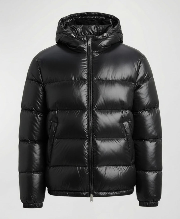 Women's Glossy Hooded Quilted Puffer Jacket