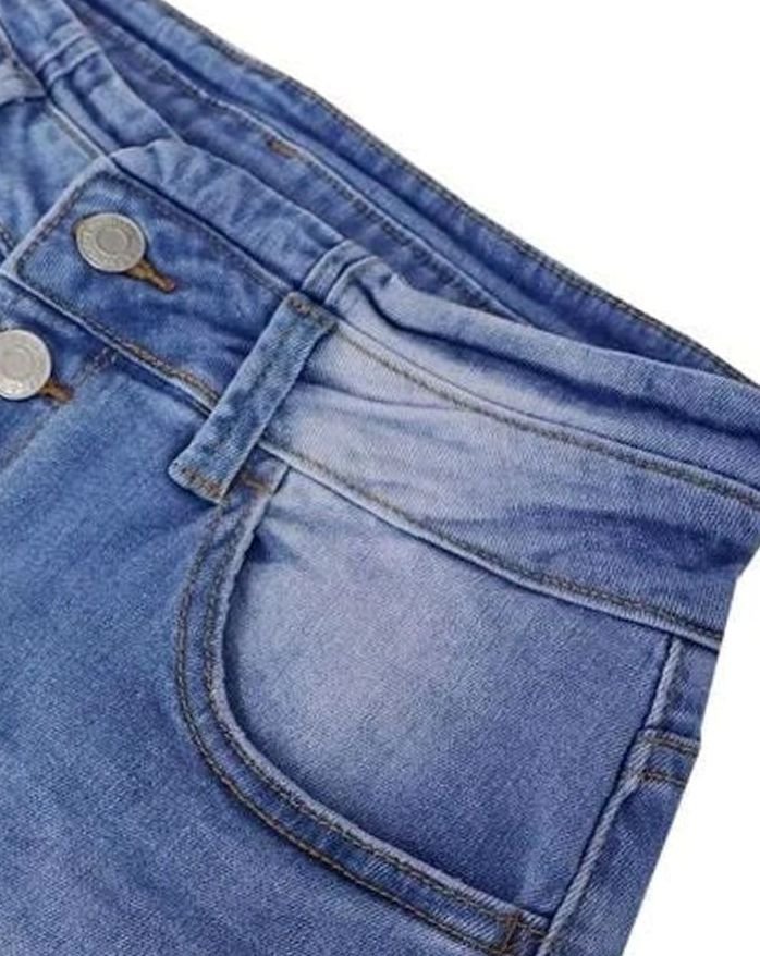 Women's High-Waist Button-Fly Flare Jeans Vintage Wash