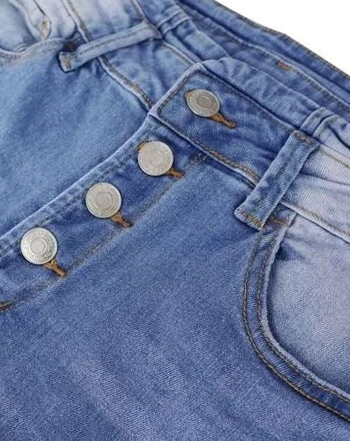 Women's High-Waist Button-Fly Flare Jeans Vintage Wash