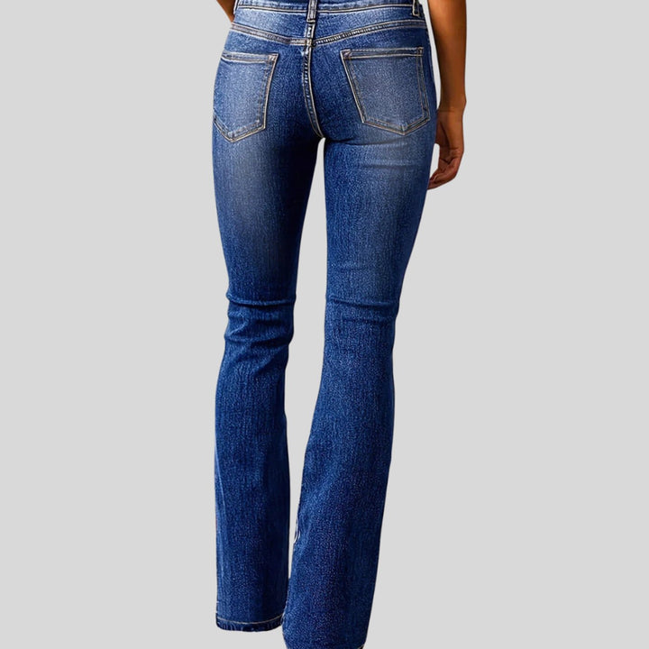 Women's High-Waist Double-Button Flare Jeans