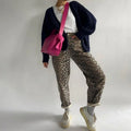 Isabella | Women's High-Waist Leopard Print Vintage Straight-Leg Jeans