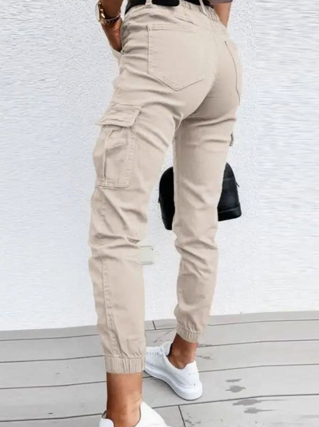 Women's High-Waist Slim-Fit Jogger Cargo Pants Multi-Pocket