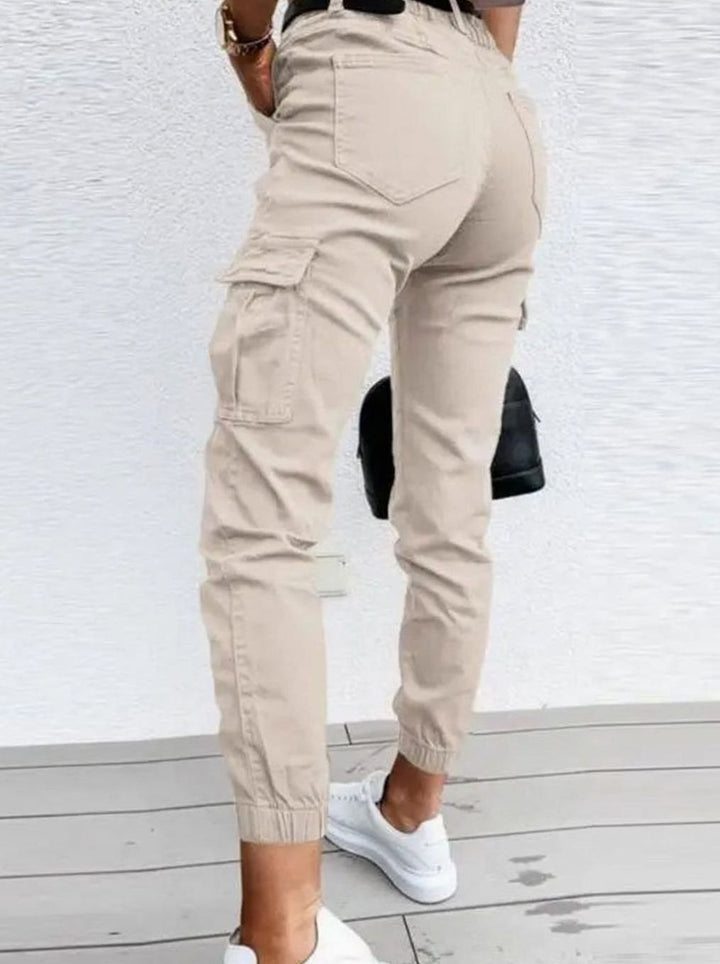 Women's High-Waist Slim-Fit Jogger Cargo Pants Multi-Pocket