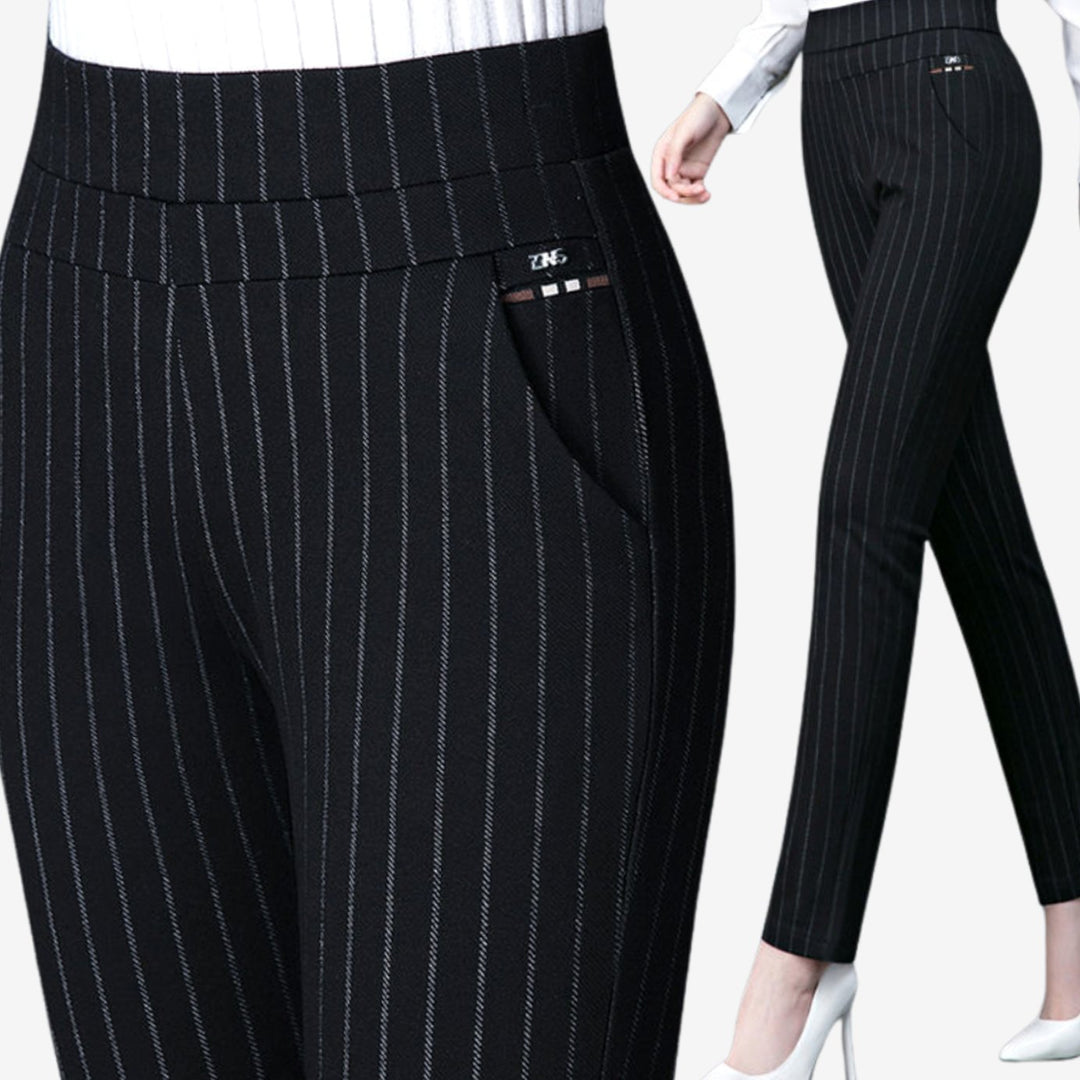 Women's High-Waist Stretch Slim-Fit Tapered Pants