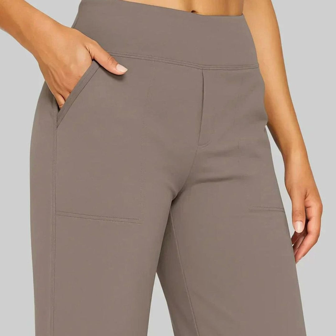 Women's High-Waist Wide Leg Pants with Side Pockets