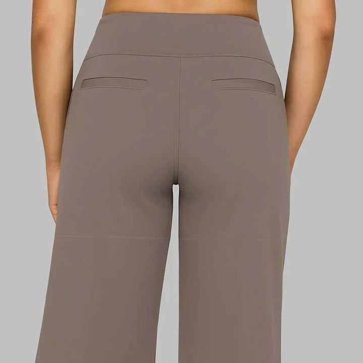 Women's High-Waist Wide Leg Pants with Side Pockets
