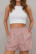 Aria | Women's High-Waisted Striped Relaxed-Fit Shorts