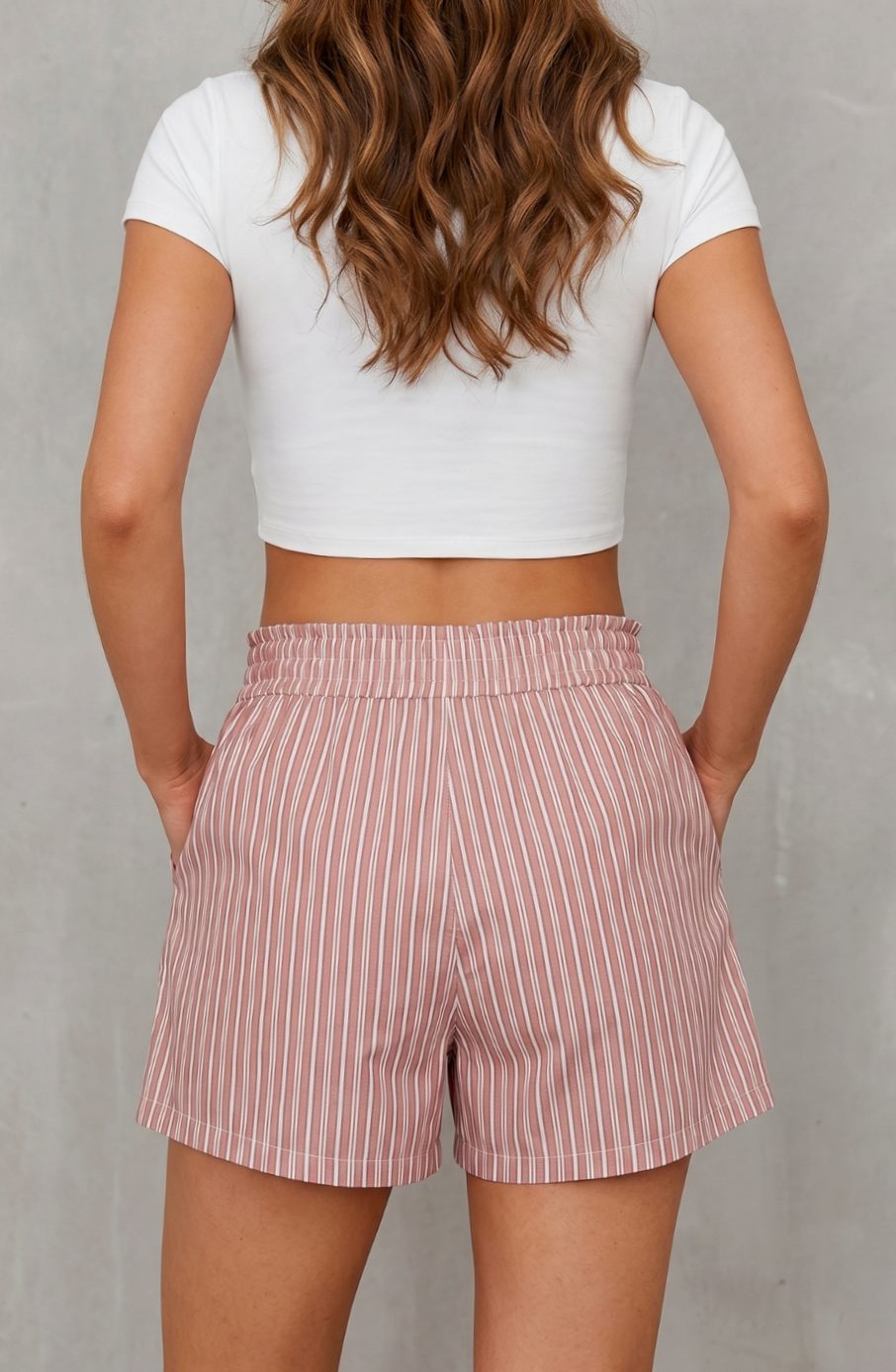 Women's High-Waisted Striped Relaxed-Fit Shorts