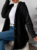 Isabella | Women's Hooded Fluffy Button-Front Relaxed Cardigan Coat