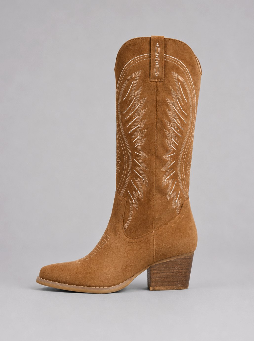 Women's Knee-High Suede Cowboy Boots Block Heel Western