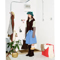 Grace | Women's Layered-Look Plaid-Cuff Henley Overshirt Top