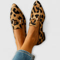 Layla | Women's Leopard Print Pointed-Toe Horsebit Slip-On Loafers
