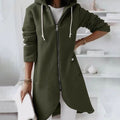 Penelope | Women's Longline Hooded Zip-Up A-Line Jacket