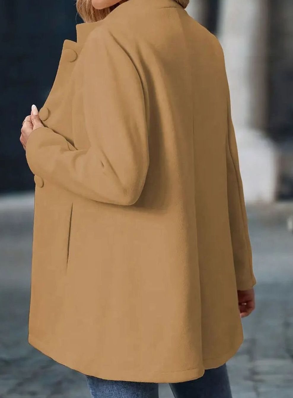 Women's Longline Open-Front Collarless Structured Blazer