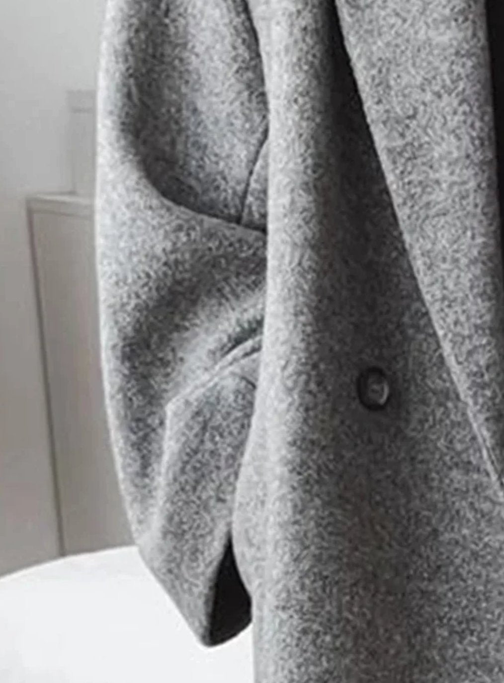 Women's Longline Oversized Double-Breasted Wool-Blend Winter Coat