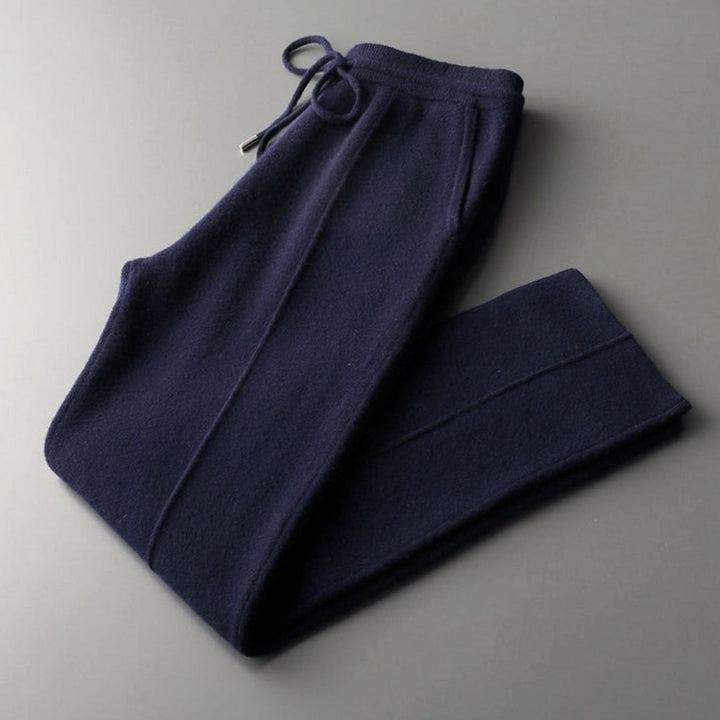 Women's Merino Wool Drawstring Jogger Pants - Navy Blue