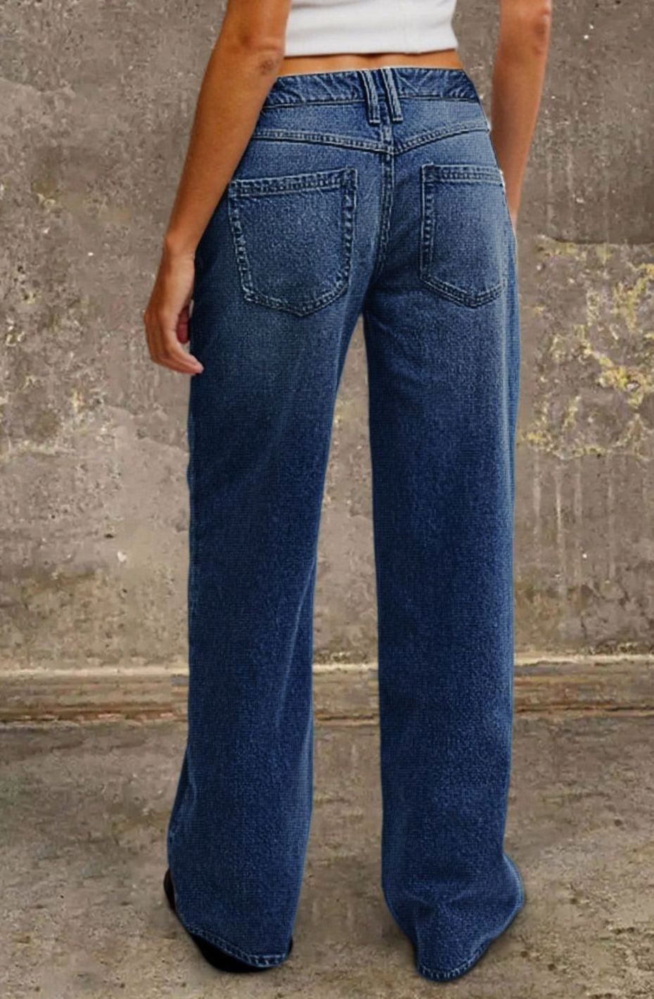 Women's Mid-Rise Wide Leg Straight-Fit Jeans