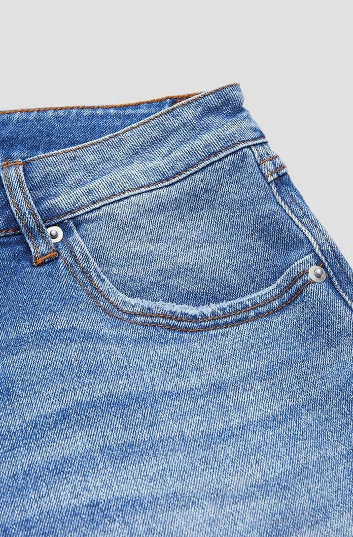 Women's Mid-Rise Wide Leg Straight-Fit Jeans