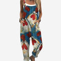 Sophia | Women's Novelty Chicken Print Wide-Leg Bib Overall Jumpsuit