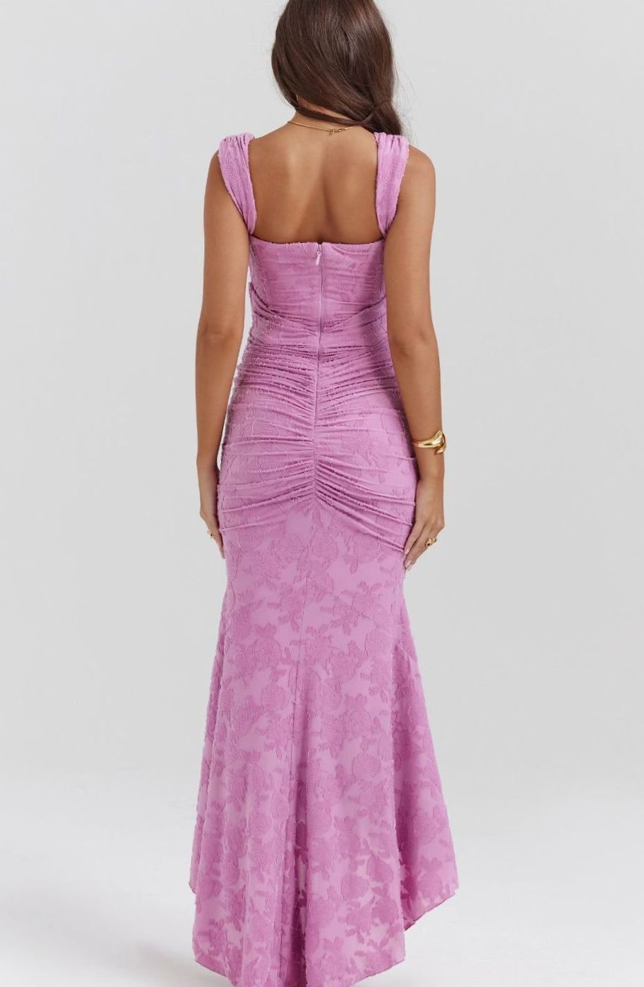 Women's Off-Shoulder Floral Boned-Bodice Mermaid Maxi Dress