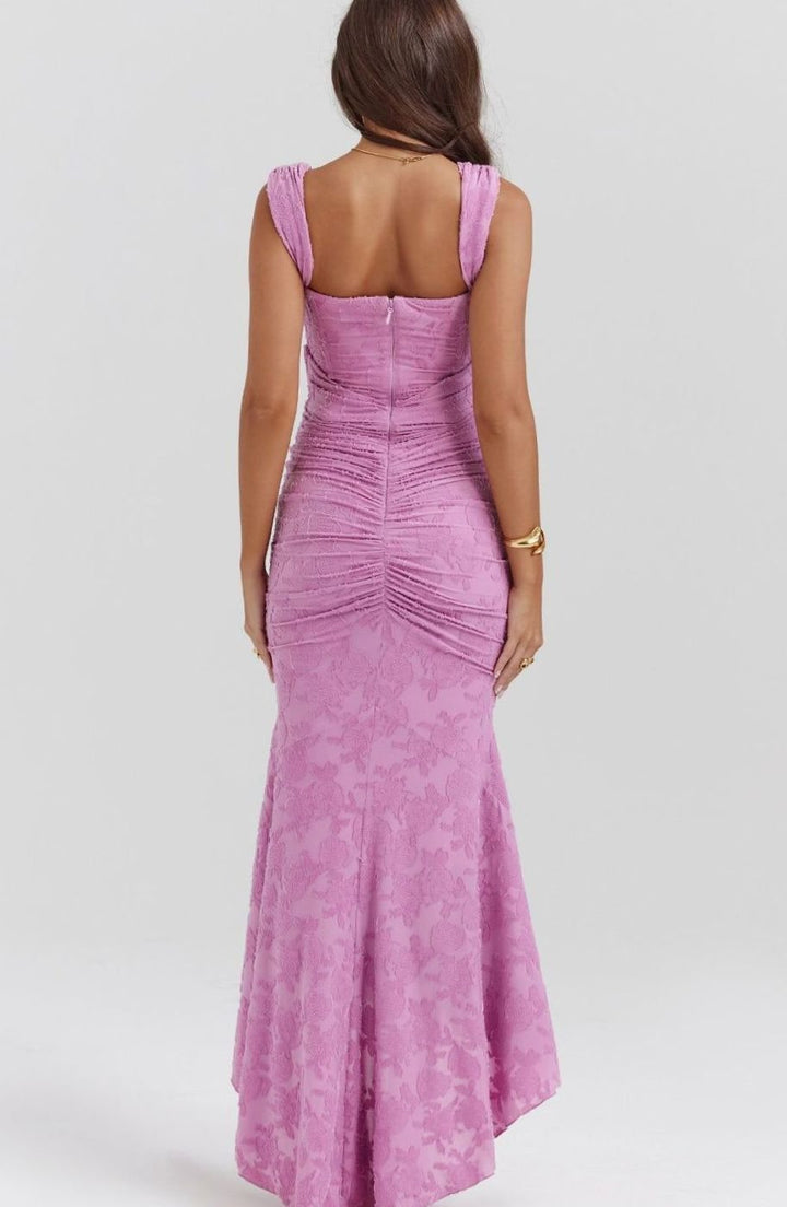 Women's Off-Shoulder Floral Boned-Bodice Mermaid Maxi Dress
