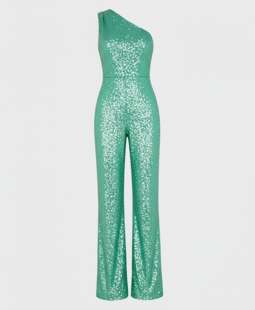 Women's One-Shoulder Sequin Wide-Leg Jumpsuit - S