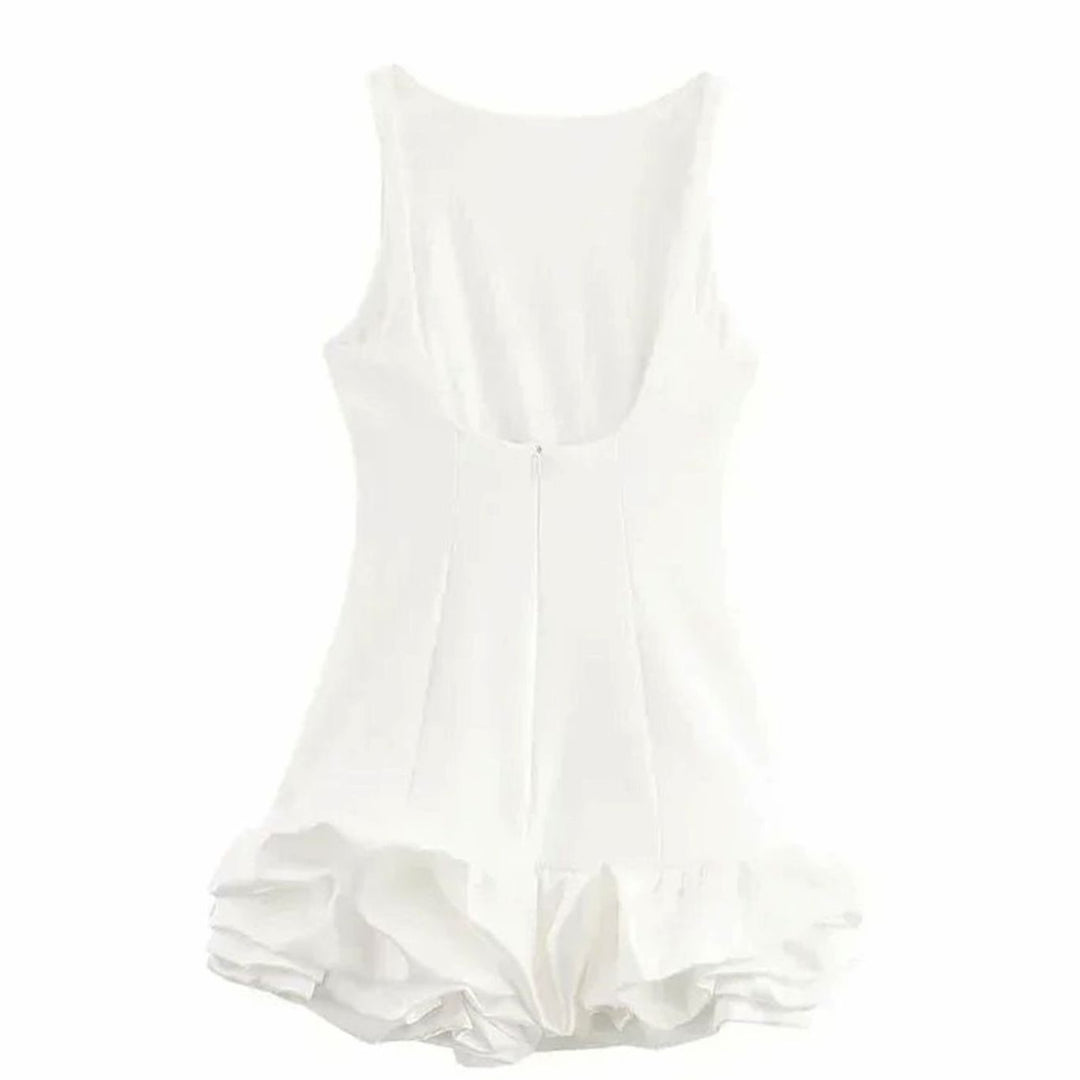 Women's Open-Back Ruffled Mini Dress