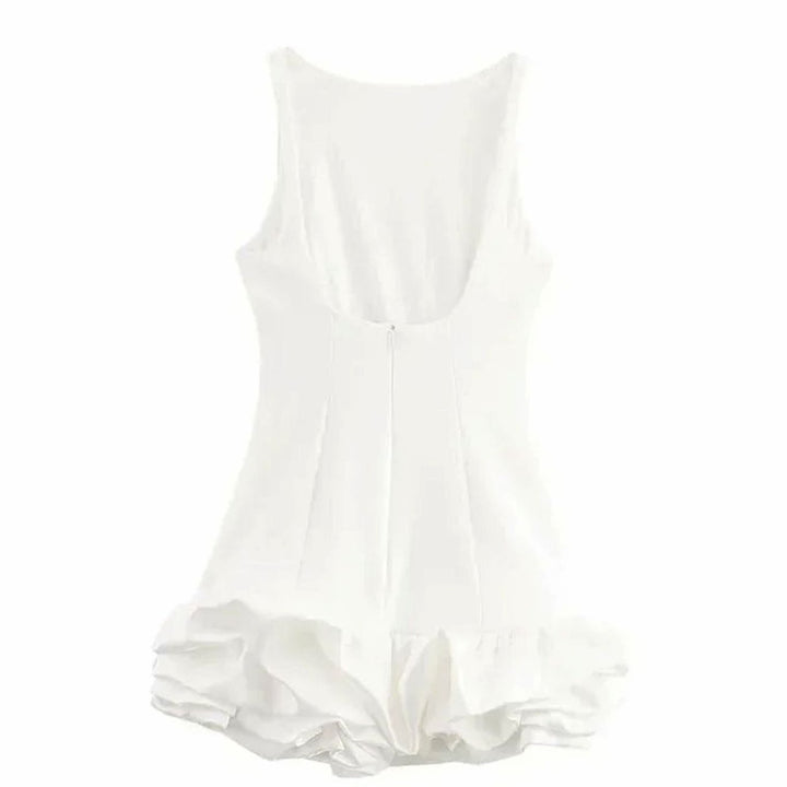 Women's Open-Back Ruffled Mini Dress
