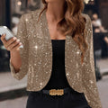 Olivia | Women's Open-Front Glitter Sequin Long-Sleeve Cardigan Jacket