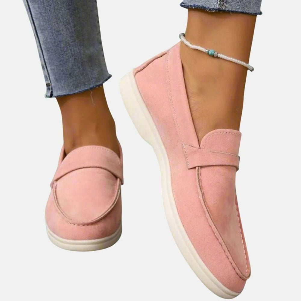 Women's Orthopedic Slip-On Suede Casual Loafers - Pink